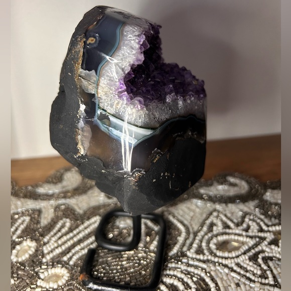 Amethyst Crystal Geode on Stand - Picture 4 of 8